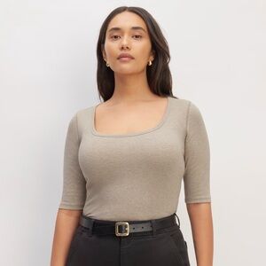 Everlane The Luxe Rib Scoop-Neck Tee